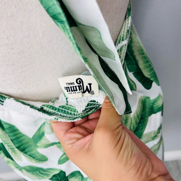 Show Me Your Mumu Green Leaf Palmtini Island Mini Halter Dress - Picture 5 of 6